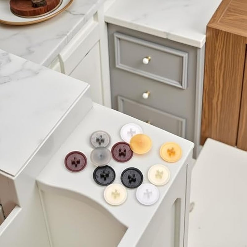 مجموعة متنوعة من اغطية البراغي البيضاء مكونة من 100 قطعة، اغطية بلاستيكية ذاتية التنصت، اغطية فتحات لرؤوس براغي فيليبس والخزانة والزينة والبراغي ذاتية التثبيت (11 ملم) - Image 3