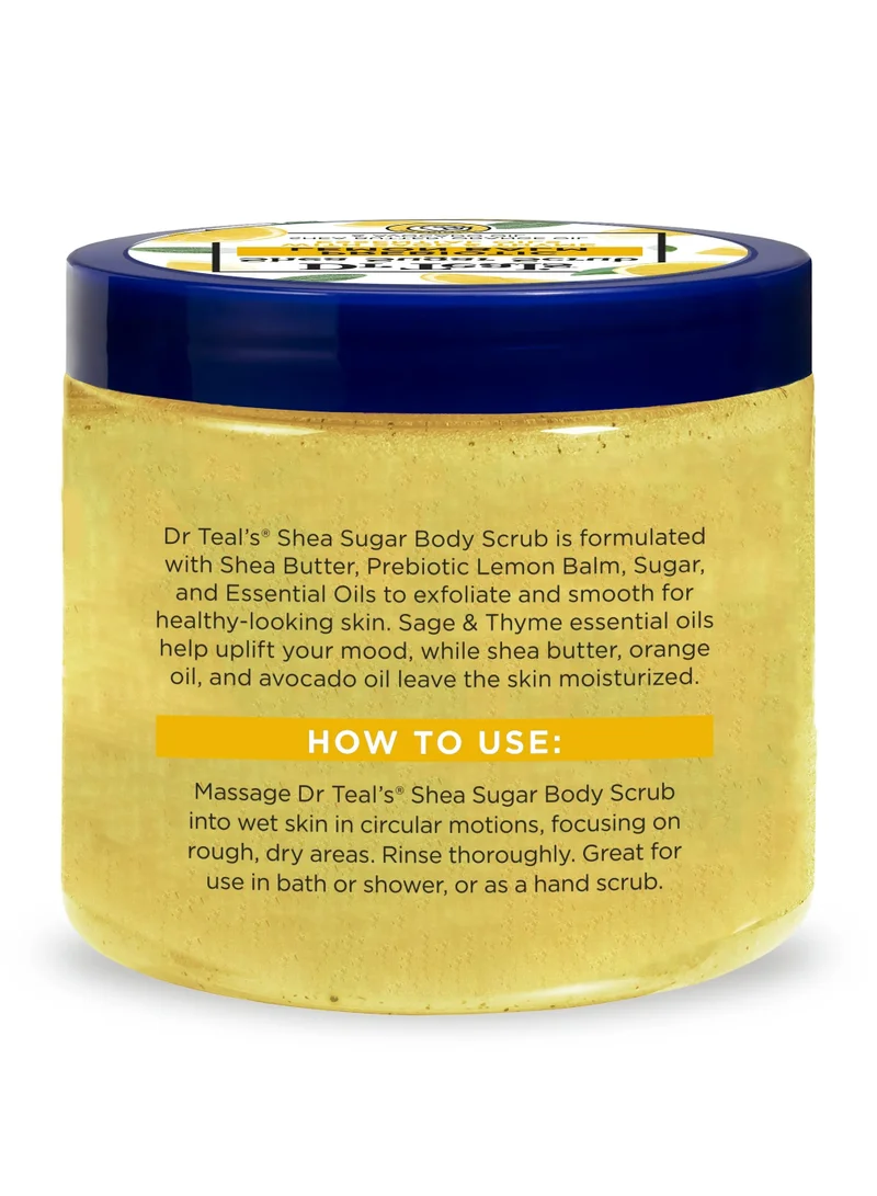 Dr Teal's Dr Teal's Shea Sugar Scrub Prebiotic Lemon Balm 538Gm