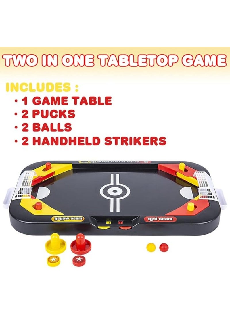 Hockey Tabletop Game Set, 2 in 1 Desktop Football Puck Game Compact Portable Soccer Hockey Table Game Improve CoordinHockey Tabletop Game Set, 2 in 1 Desktop Football Puck Game Compact Portable Soccer Hockey Table Game Improve Coordination Interactive Hockey Table Game Toyation Interactive Hockey Table Game Toy