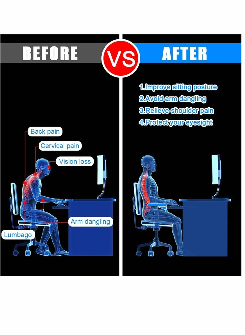 KASTWAVE Wrist Rest Armrest Up key Desk Extender 180° Rotation Arm Rest Support Bracket Ergonomic Computer Armrest Pad 25 12cm Adjustable Computer Wrist Rest Armrest for Home Office for 7mm Desk Table - Image 3