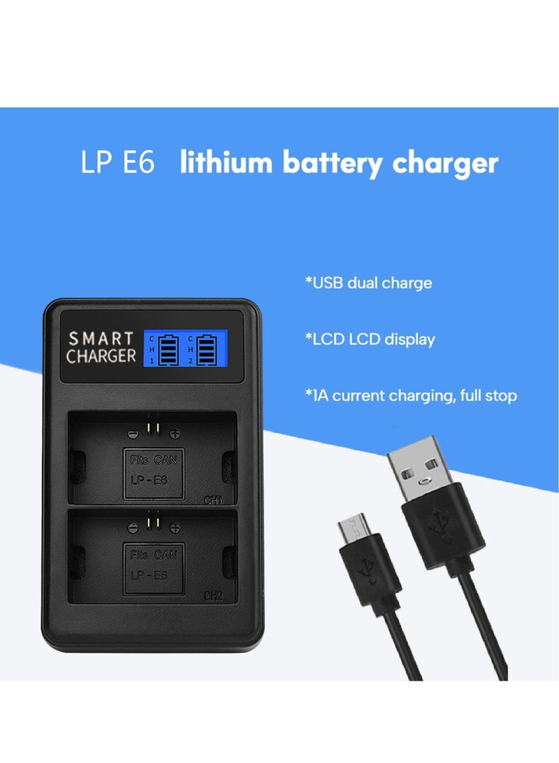 SOLARAE LCD USB LP-E6 Battery Charger, Replacement 5D Mark II 5D Mark III 5D Mark2 Camera, Battery Lightweight Camera Charger, for Travel and Outdoor - Image 5