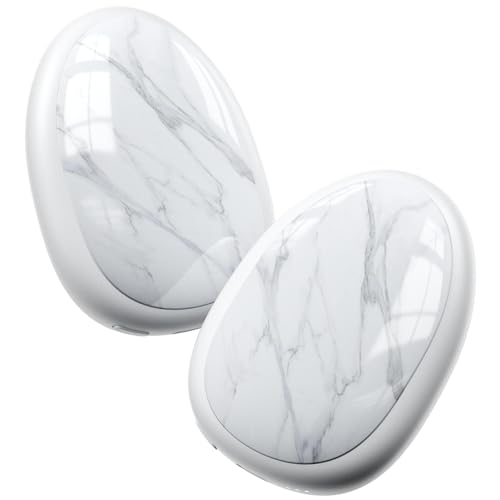 coldSky Hand Warmers Rechargeable 2 Pack, AI Temperature Control Electric Handwarmers, Stone Shape Portable Pocket Heater, Great Gift for Christmas Hunting, Golf, Camping White - Image 1