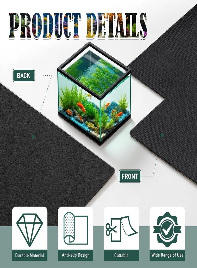 Wibeelee Aquarium Leveling Mat 2PCS/Set Neoprene Non-Slip Shockproof Fish Tank Pad Waterproof Textured Surface for Uneven Surfaces Durable Fish Tank Mat with Easy-Cut Edges (No Glue, 11.8 x 11.8 Inch) - Image 3