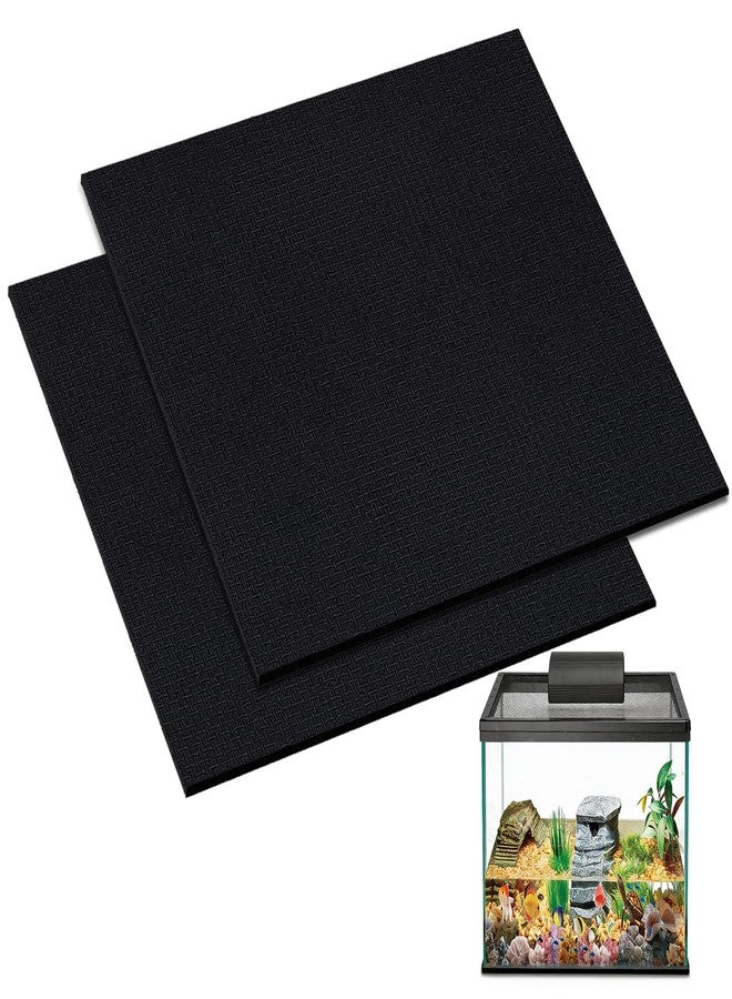 Wibeelee Aquarium Leveling Mat 2PCS/Set Neoprene Non-Slip Shockproof Fish Tank Pad Waterproof Textured Surface for Uneven Surfaces Durable Fish Tank Mat with Easy-Cut Edges (No Glue, 11.8 x 11.8 Inch) - Image 1