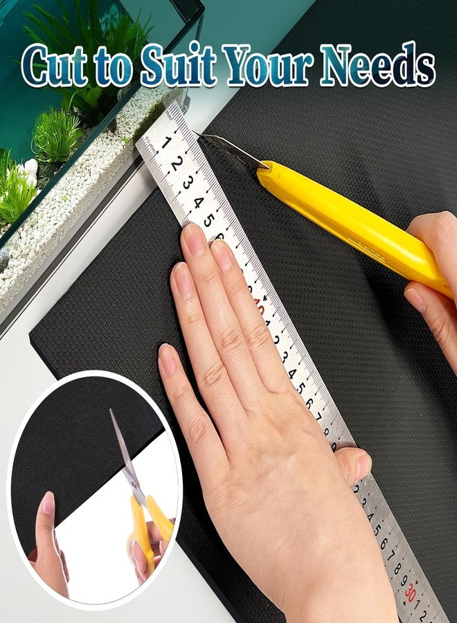 Wibeelee Aquarium Leveling Mat 2PCS/Set Neoprene Non-Slip Shockproof Fish Tank Pad Waterproof Textured Surface for Uneven Surfaces Durable Fish Tank Mat with Easy-Cut Edges (No Glue, 11.8 x 11.8 Inch) - Image 5