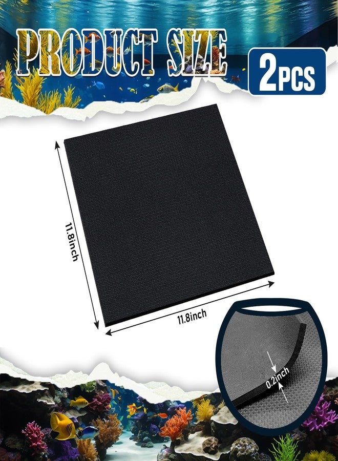 Wibeelee Aquarium Leveling Mat 2PCS/Set Neoprene Non-Slip Shockproof Fish Tank Pad Waterproof Textured Surface for Uneven Surfaces Durable Fish Tank Mat with Easy-Cut Edges (No Glue, 11.8 x 11.8 Inch) - Image 2