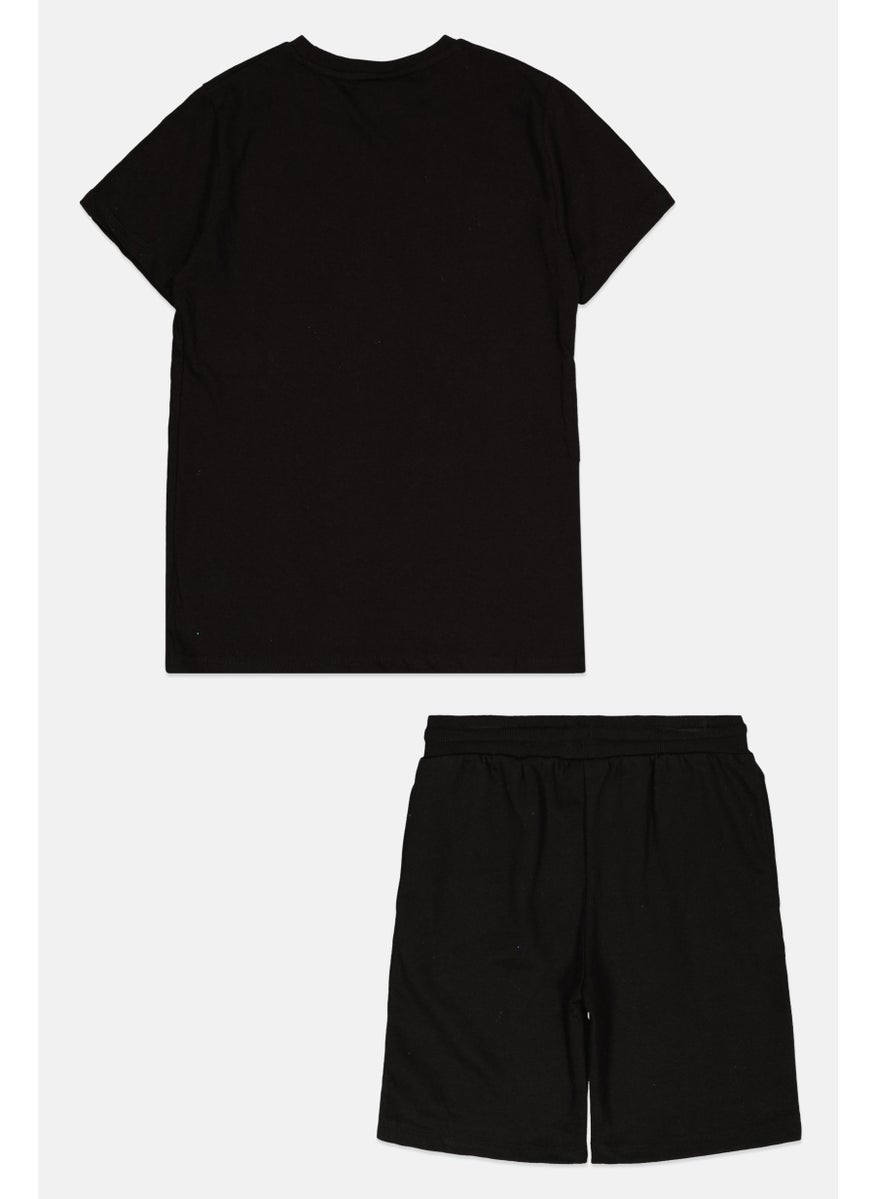 Ellesse - Kids Boy 2 Pcs Sportswear Brand Logo T Shirt And Short Set, Black - Image 1