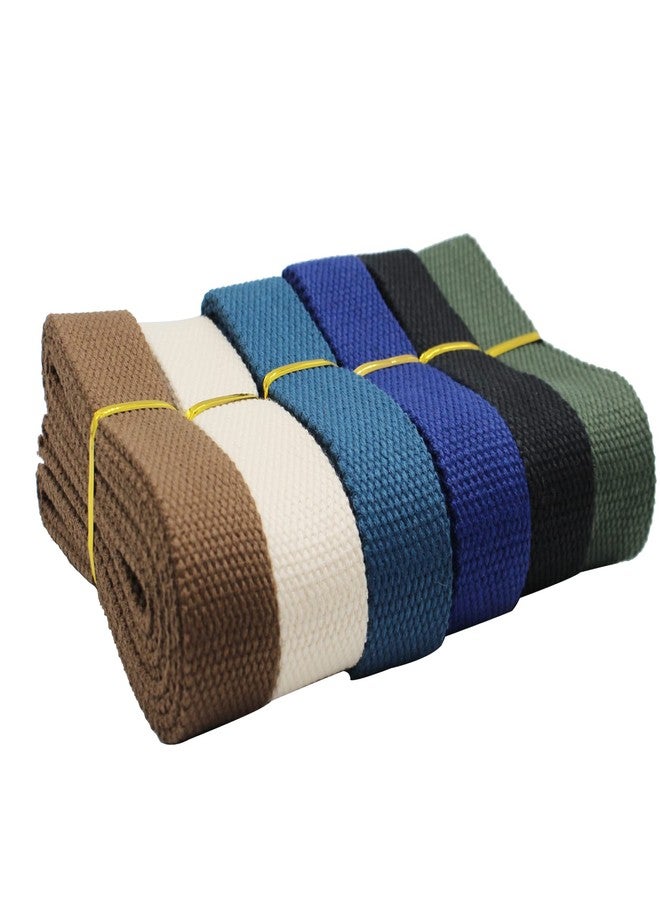 Dortrue Heavy Cotton Webbing 1 Inch 12 Yard 6 Colors Mixed Webbing Bag Handles, Bag Strap,Tote Bag Webbing，Cloth Belt,Making Outdoor Supplies - Image 1
