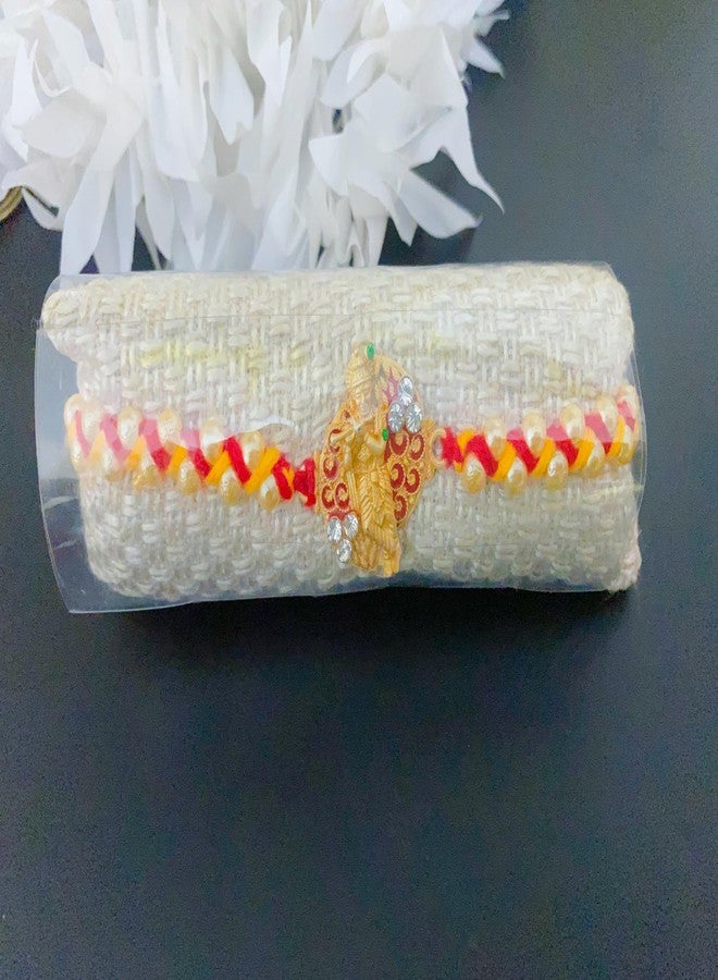 Sesonby Bhai Bhabhi Rakhi With Roli Chawal Krishna Moli Thread Rakhi For Brother kids boys and girls #R252 - Image 4