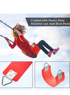 Funz Iron wall swing with swing seat and chains for outdoor activities red color  - Image 4