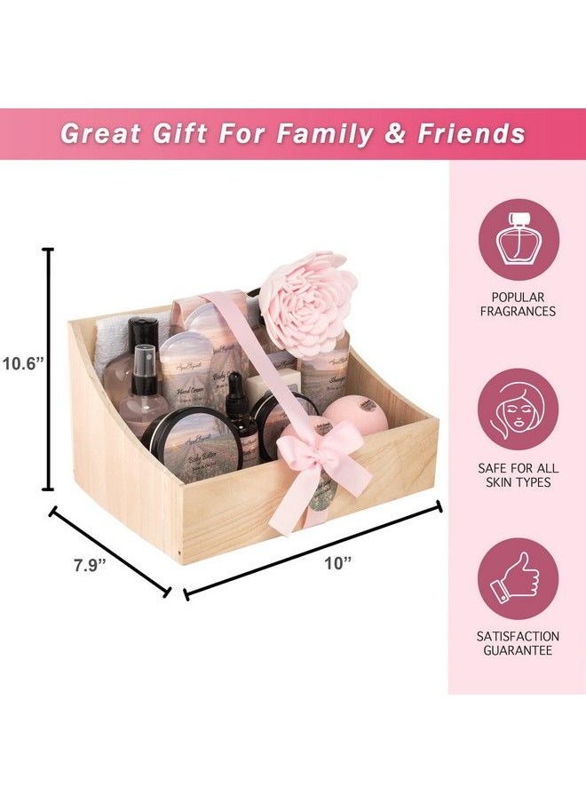 Aqua Elegante - Bath Spa Gift Sets Luxury Basket With Rose Oil & Orchid Spa Kit Includes Wash Bubble Bath Lotion Bath Salts Body Scrub Body Spray Shower Puff Bathbombs Soap And Towel - Image 1