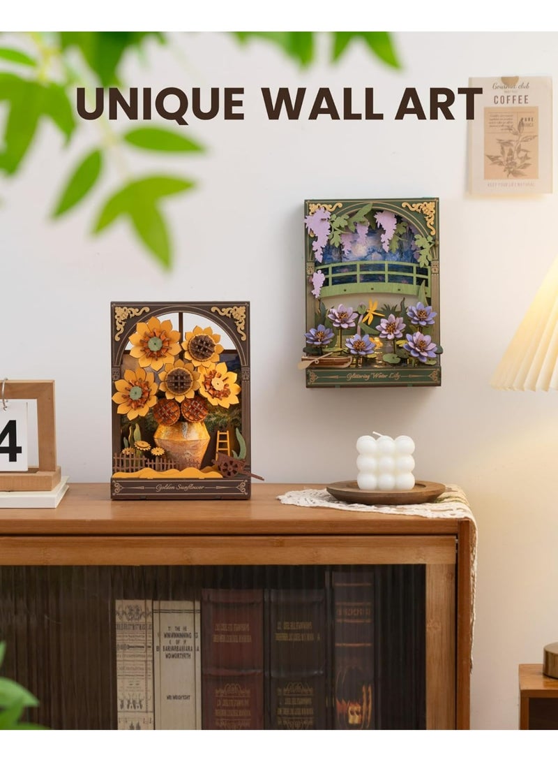 روبوتايم روود غولدن سن فلاور لوحة جدارية خشبية ثلاثية الأبعاد TH002 - Image 4