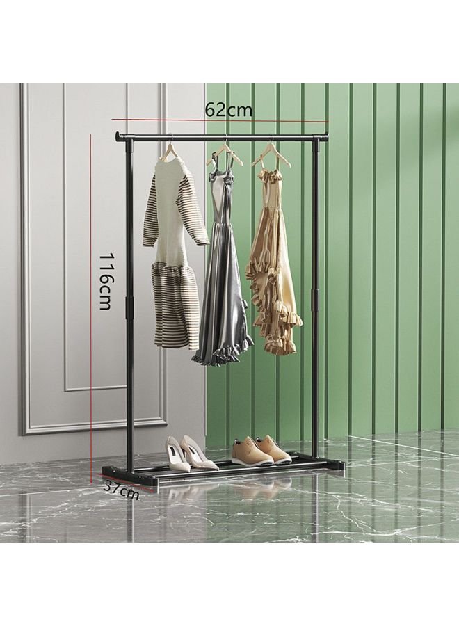 Bold Hanger Floor Drying Rack Household Indoor Folding Vertical Clothes Shelf Simple Wardrobe Storage-Color:Black-62-straight Legs  - Image 1