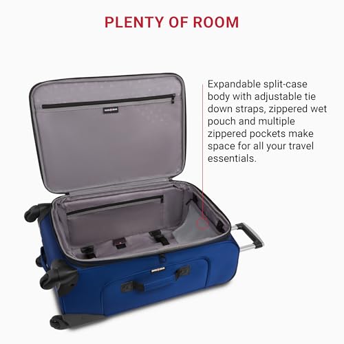 SwissGear Sion Softside Expandable Luggage, Blue, Checked-Medium 25-Inch - Image 5