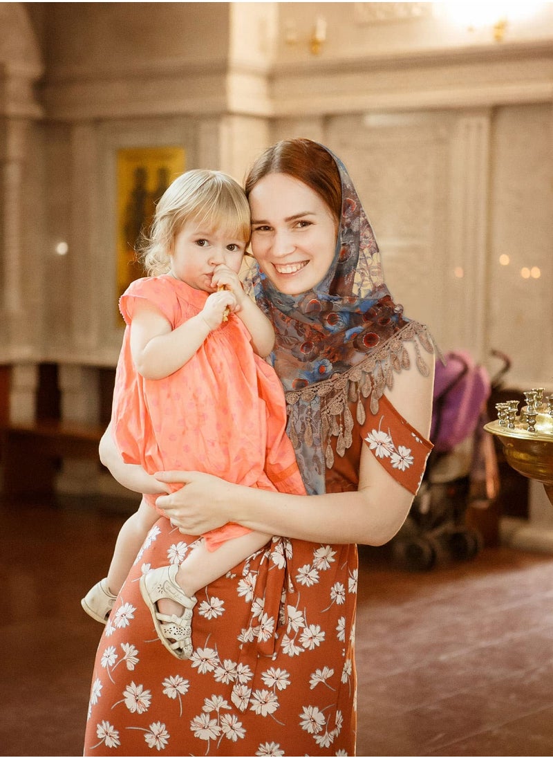 SYOSI - Triangle Lace Shawl Mantilla Veil, Shawl or Scarf Latin Mass Head Cover, Lightweight Head Coverings, Soft Lace Chapel Veil, for Parties, Birthdays, Festivals and etc. - Image 1