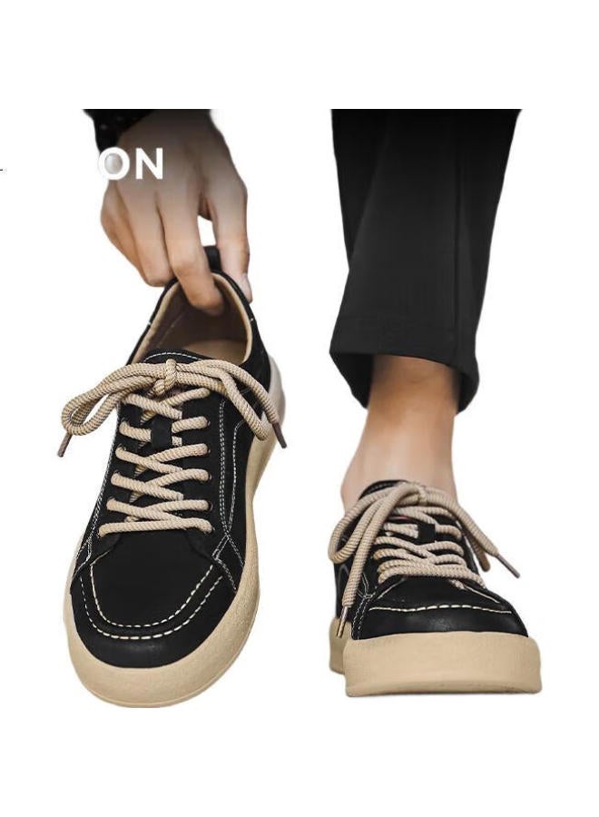 YEARCON Men'S Sports Casual Shoes Fashion Sneakers Lace-Up Single Shoes Men 54283W Black 39 - Image 2