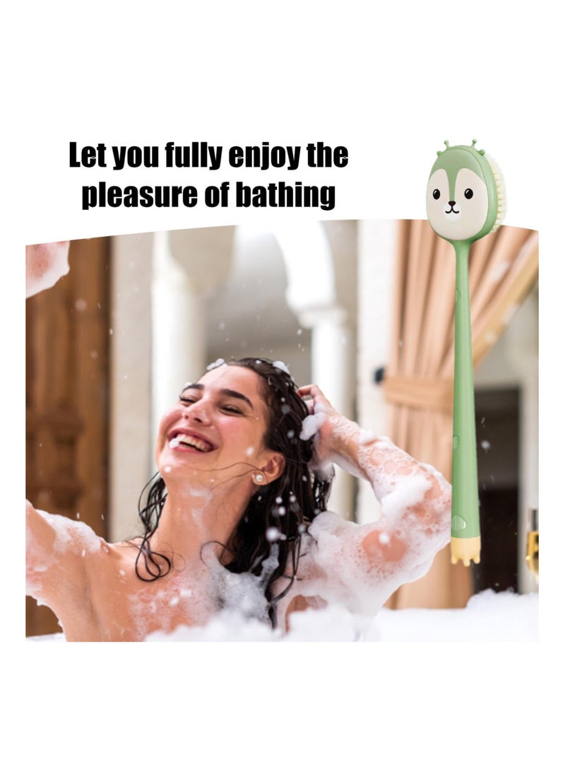 Zikra Back Brush Long Handle for Shower, 14in Long Handle Silicone Bath Scrubber, Gentle Back Skin Scrubber Exfoliate Brush for Women, Massage Improve Blood Circulation, Brush Head for Wet or Dry Brushing - Image 3