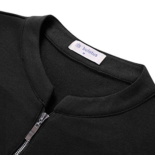 Bulotus Black Womens Tops Blouses for Leggings for Women-Ladies Petite Short Sleeve Casual Shirts Black S - Image 5