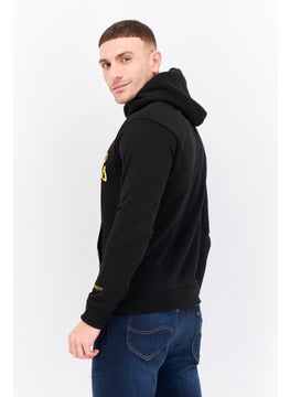 CROSSHATCH Men Hooded Graphic Print Long Sleeves Sweatshirt, Black  - Image 2