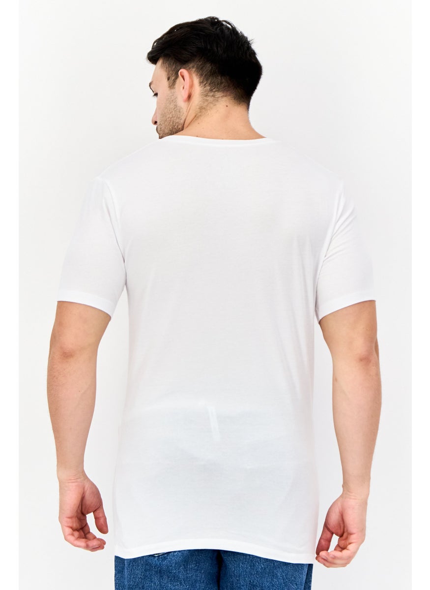 Tommy John - Men 2 Pack V-Neck Short Sleeves Plain T-Shirt, White - Image 1