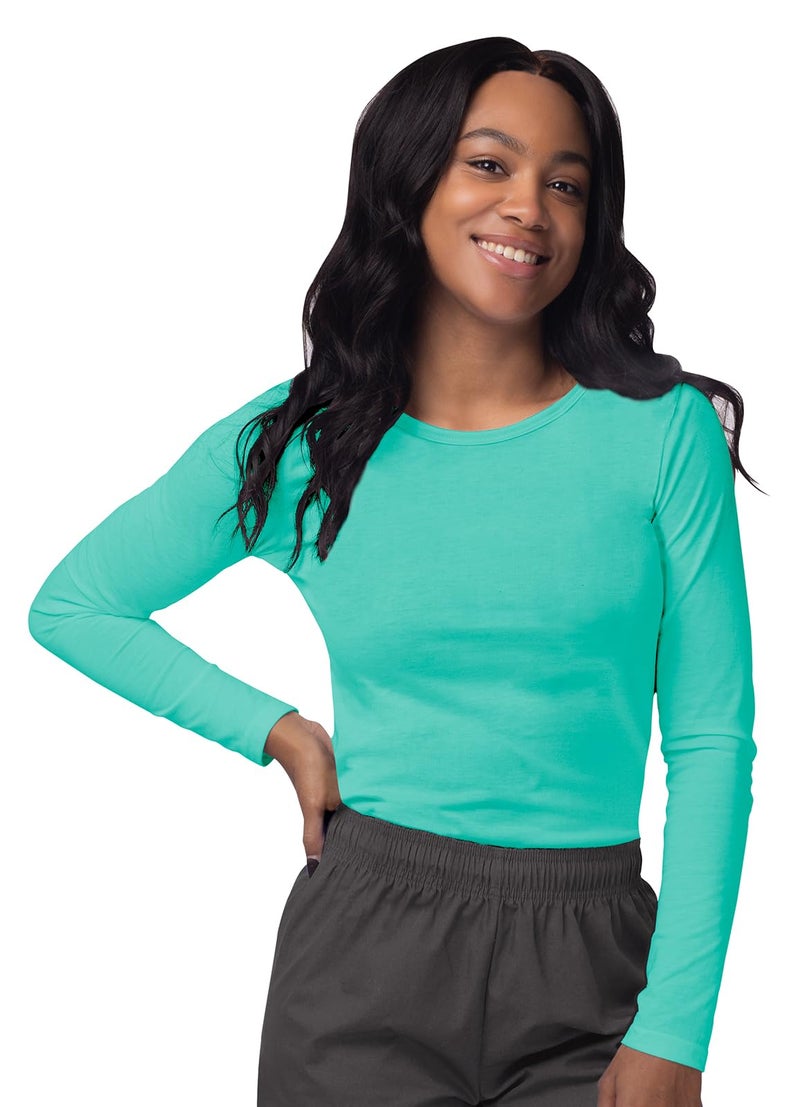 Sivvan Scrubs for Women - Long Sleeve Comfort Underscrub Tee - S8500 - Sea Glass - L - Image 1