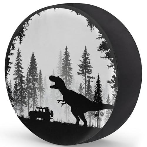 cfpolar Spare Tire Cover for RV TrailerDinosaur Waterproof Sun Leather Wheel CoverCamper Spare Tire Covers Fit for Jeep Travel Trailer SUV Truck Accessories 17 in for Diameter 31 33F5 - Image 3