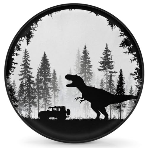 cfpolar Spare Tire Cover for RV TrailerDinosaur Waterproof Sun Leather Wheel CoverCamper Spare Tire Covers Fit for Jeep Travel Trailer SUV Truck Accessories 17 in for Diameter 31 33F5 - Image 1