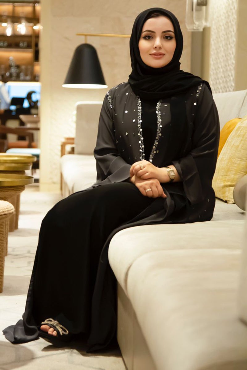 Embroidered Flared Sleeve Abaya