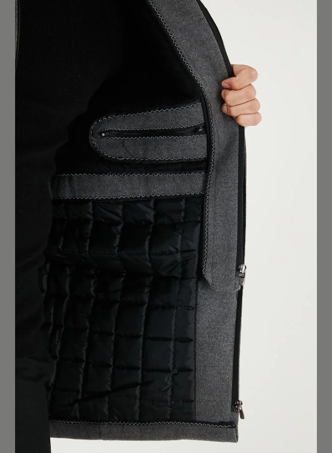 Buratti  Buratti Slim Fit Removable Furry Collar Detailed Lined Cashmere Coat Men's COAT 58400217 for Men | Best Price UAE