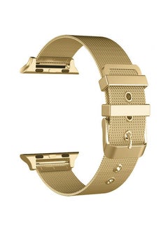 Replacement Strap For Apple Watch Ultra 49mm&Watch Ultra 2 49mm / Series 9&8&7 45mm / SE 3&SE 2&6&SE&5&4 44mm / 3&2&1 42mm Milanese Stainless Steel Double Buckle Watch Band Gold