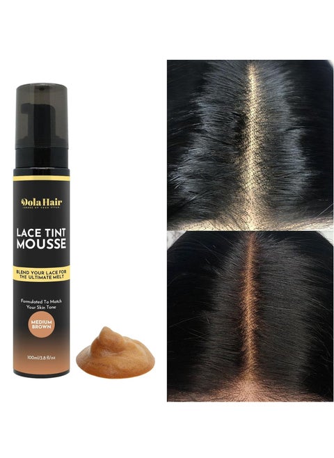 Dolahair Melt Lace Tint Mousse and Spray for Medium Brown Wigs, Foam for Lace Frontal Wigs