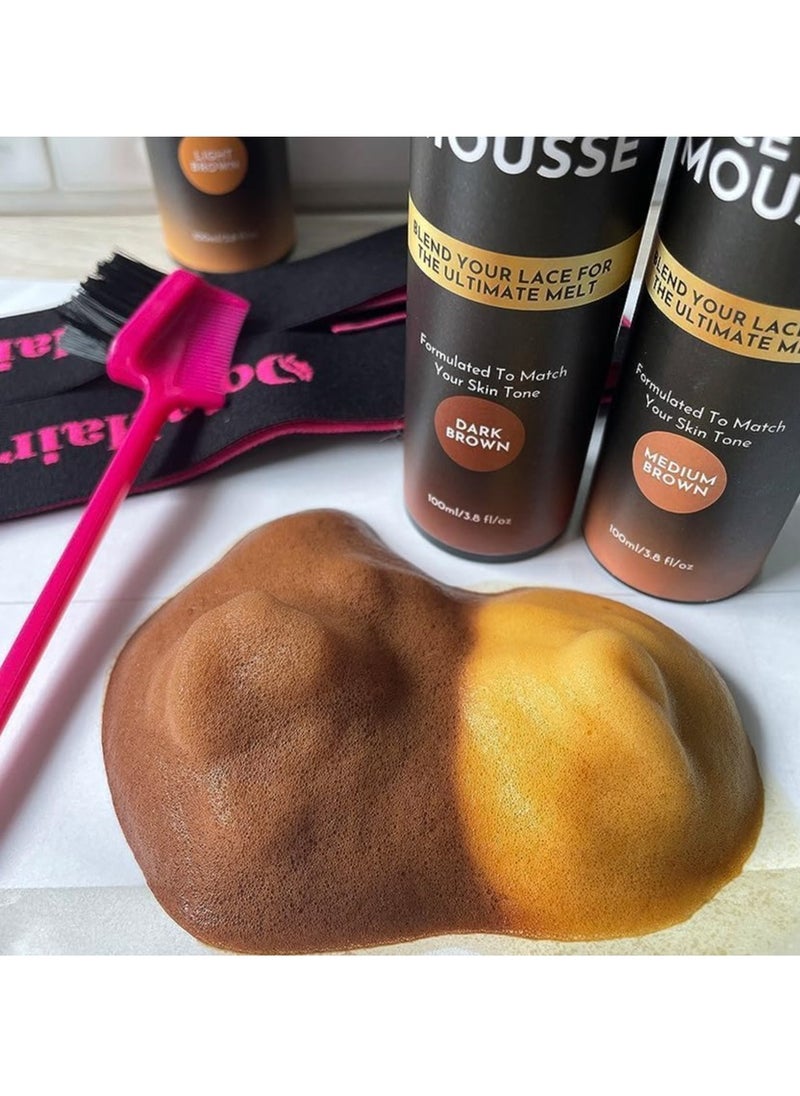 Dolahair Dolahair Melt Lace Tint Mousse and Spray for Medium Brown Wigs, Foam for Lace Frontal Wigs  - Image 3