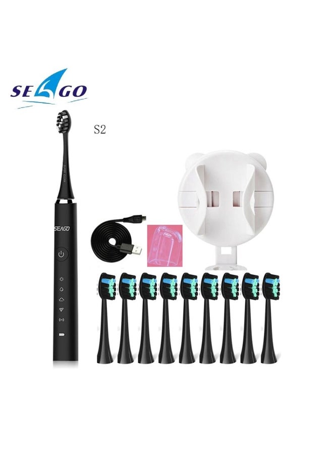 Seago Seago Ultrasonic Sonic Electric Toothbrush Powerful USB Rechargeable Tooth Brush Adult Electronic IPX7 5 Modes With 3 Heads