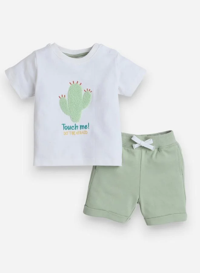 victor and jane Victor And Jane Boys Embroidered T-Shirt and Shorts Set