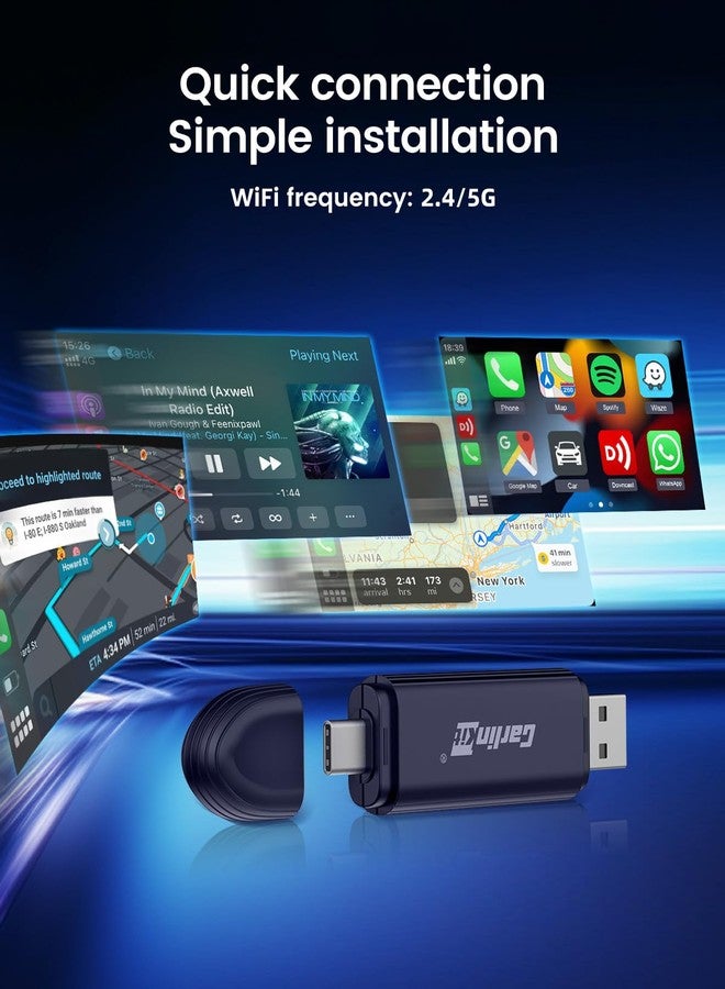 Carlinkit MINI SE PRO Wireless Adapter for OEM Wired CarPlay & OEM Wired Android Auto, Compatible with iOS 10 & Android 10 and Above, Fast Connection, No Latency - Deep Blue - Image 4
