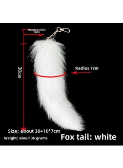 New Halloween Fox Mask  Faux Fur Tail Set white tail