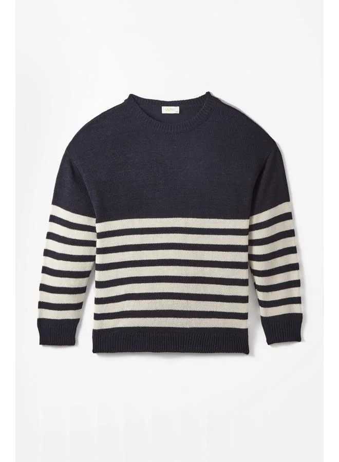 جون June Boy Striped Sweater Navy