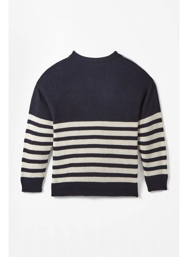 جون June Boy Striped Sweater Navy