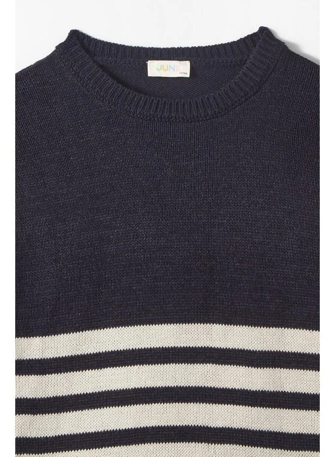 جون June Boy Striped Sweater Navy