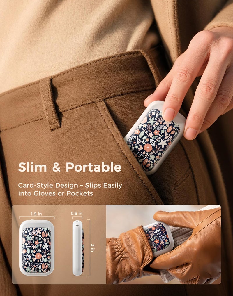 OCOOPA UT4 Young Rechargeable Hand Warmers 2 Pack, 0.6'' Slim Magnetic Design, Fits in Gloves & Pockets, UL Certified, Electric Hand Warmer, for Women, Winter Essentials - Image 3