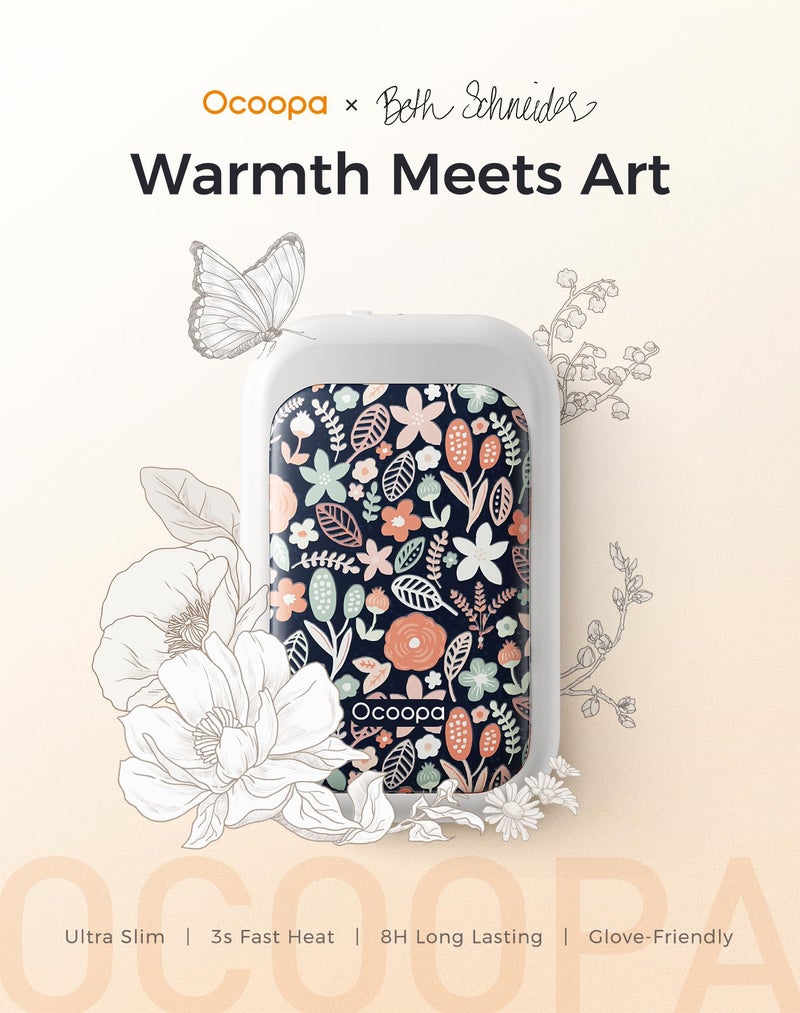 OCOOPA UT4 Young Rechargeable Hand Warmers 2 Pack, 0.6'' Slim Magnetic Design, Fits in Gloves & Pockets, UL Certified, Electric Hand Warmer, for Women, Winter Essentials - Image 2