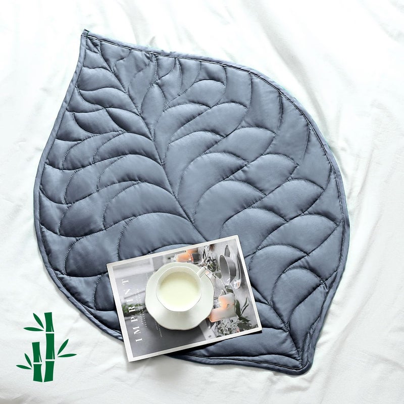 Kaisa Weighted Lap Blanket 5lbs 23'' x 29'' Small Weighted Blanket for Adults Made from Bamboo Viscose  Travel Weighted Blankets  Machine Washable  Gray - Image 1