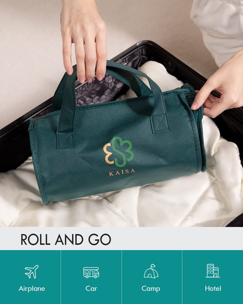 Kaisa Weighted Lap Blanket 5lbs 23'' x 29'' Small Weighted Blanket for Adults Made from Bamboo Viscose  Travel Weighted Blankets  Machine Washable  Gray - Image 4