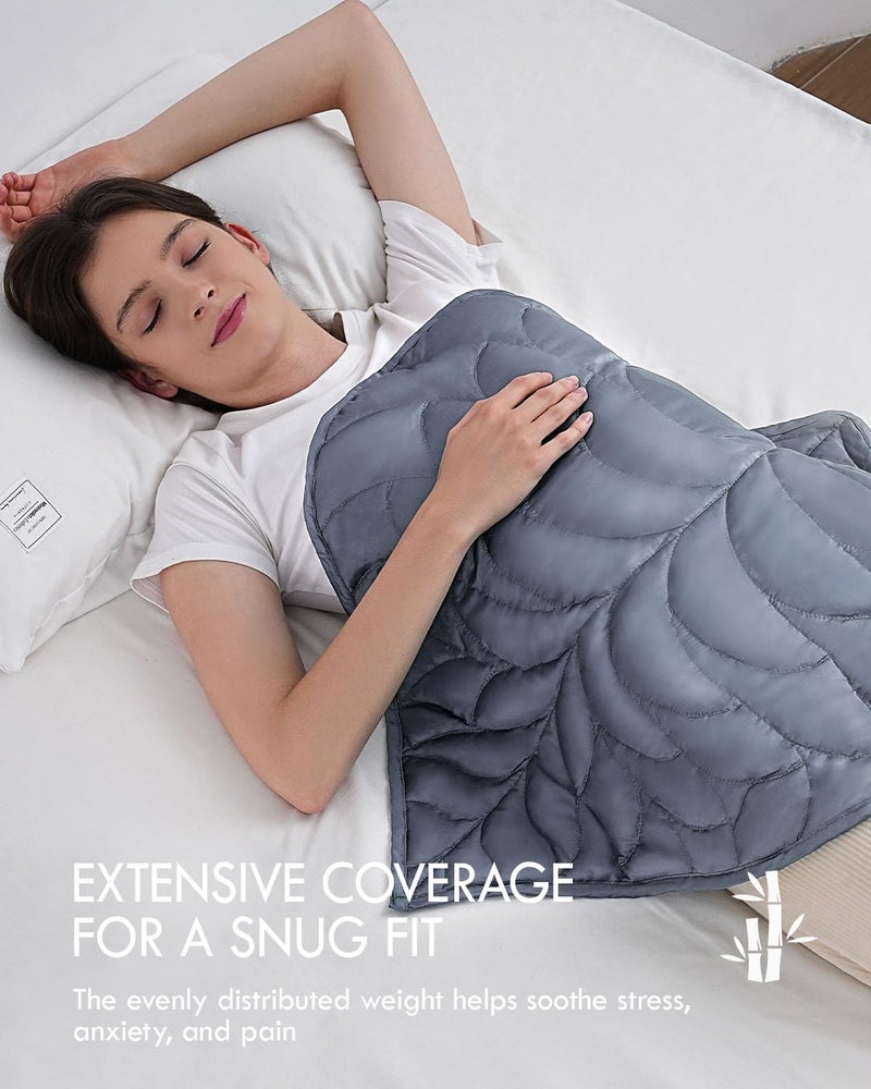 Kaisa Weighted Lap Blanket 5lbs 23'' x 29'' Small Weighted Blanket for Adults Made from Bamboo Viscose  Travel Weighted Blankets  Machine Washable  Gray - Image 2