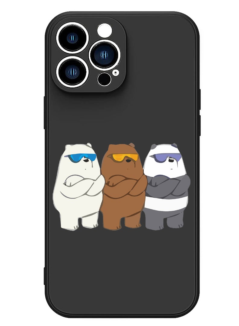 Theodor Protective Slim Fit Case Liquid Silicone Cover with Full Body Protection Anti-Scratch Shockproof Case For iPhone 13 Pro Max Black  - Eat play sleep repeat copy - Image 1