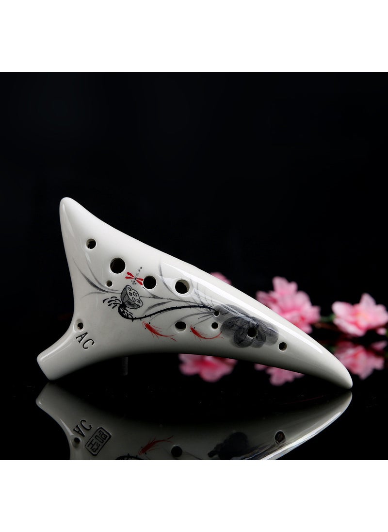 Generic 12-Hole Alto C Ocarina Starter Tail-End Design Mohe (color box + teaching materials + lanyard + cloth cover) 