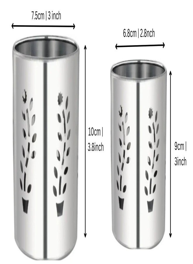OLRADA Stainless Steel Multipurpose Spoon Stand for kitchen | Pen Stand | Cutlery Stand | Spoon Holder for Kitchen & Dining Table | Cutlery Set | Silver | Set of 4 (4Pcs Set) - Image 3