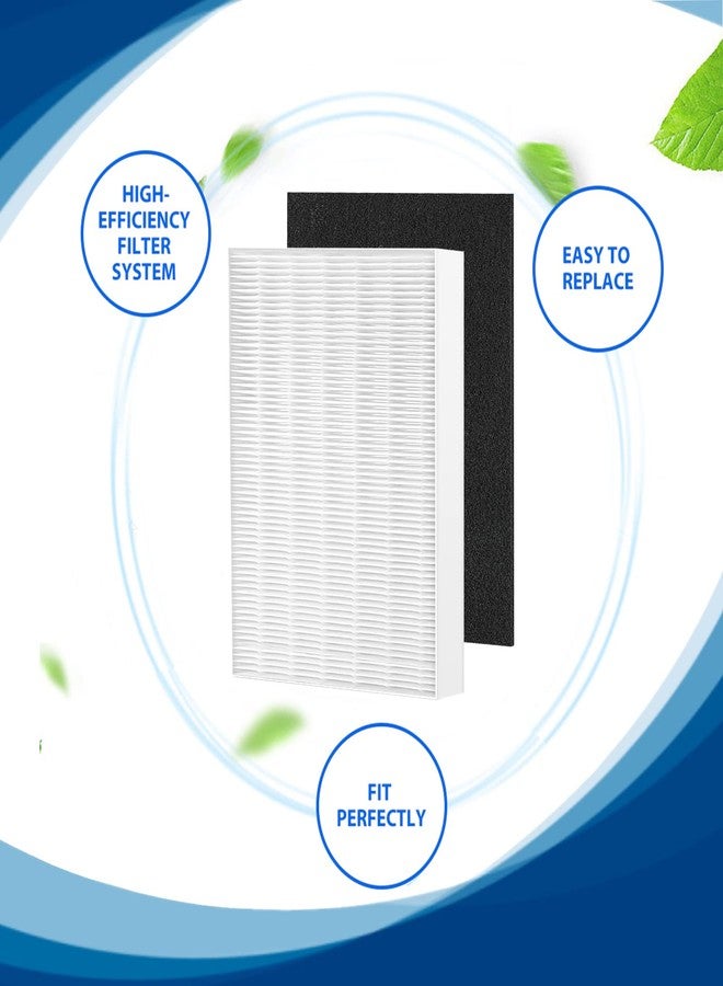 Fizerneer Air108 HEPA Filter Replacement Compatible with Oreck AirInstinct Air Cleaner Purifiers 75, 100, 108, 150, 200, Including 2 Ture HEPA Filters and 4 Carbon Pre-Filters - Image 2
