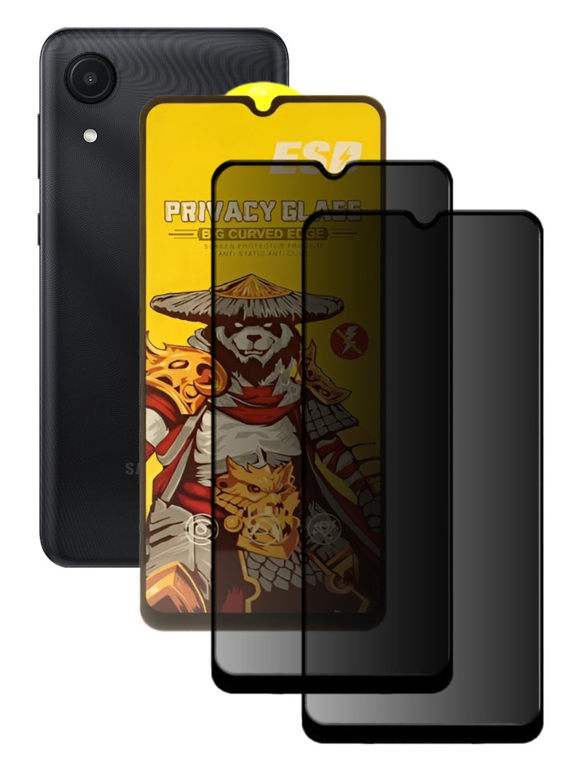 ESD 2 Pieces Tempered Dustproof Privacy Glass Screen Protector Compatible For Samsung Galaxy A04 Core - Image 1