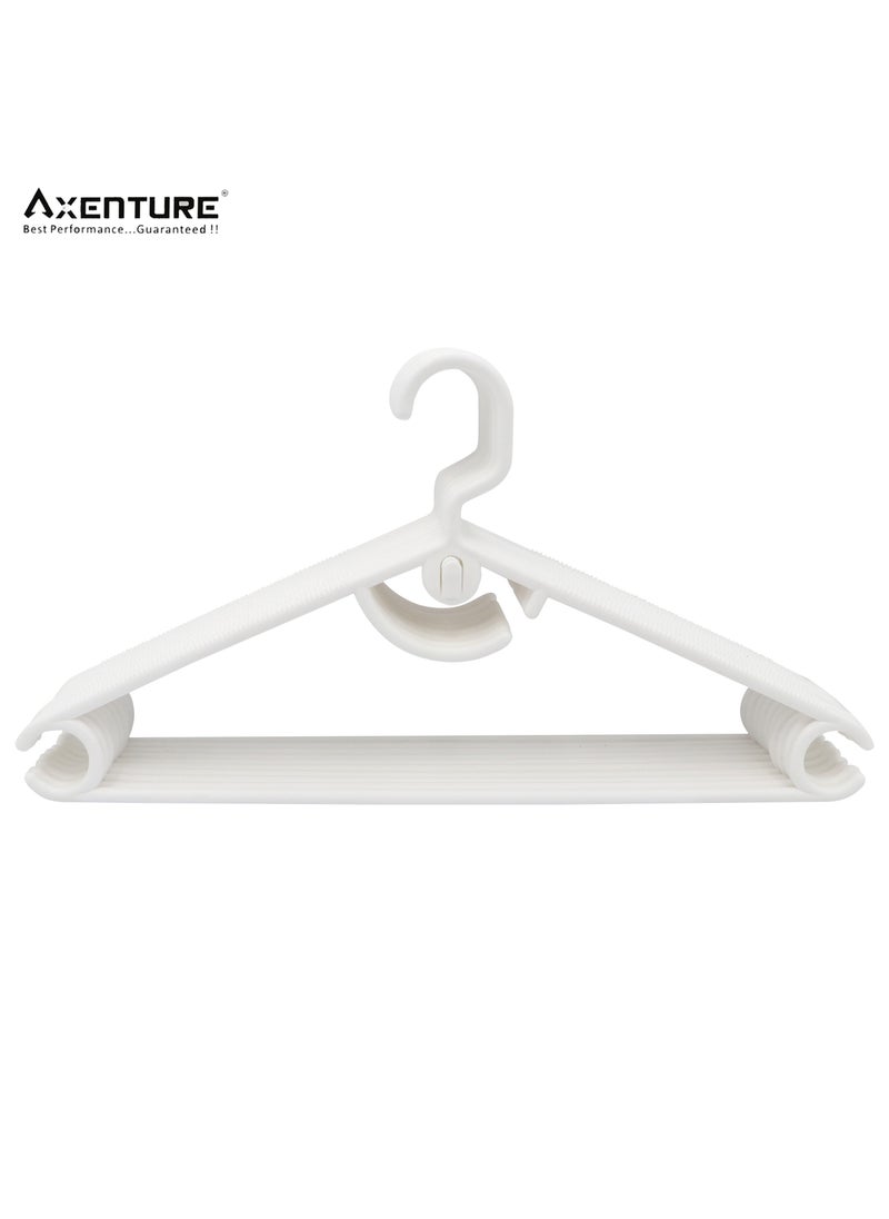 AXENTURE - 20-Pack 16 Inch Non-slip Adult Plastic Hanger White,Durable & Slim Space Saving Tubular Clothes Hangers, For Pants, Shirt, Dress, Underwear, Bra Etc. (20) - Image 1